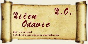 Milen Odavić vizit kartica
